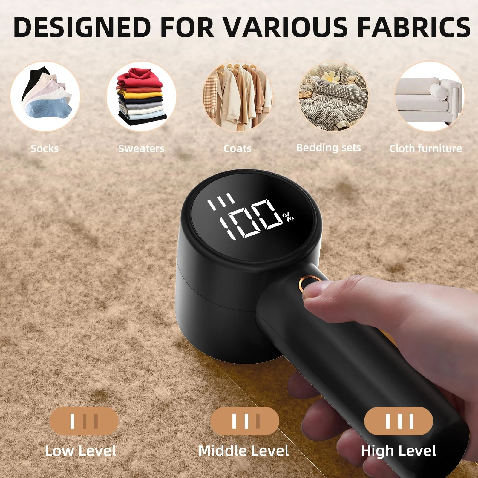 Electric Lint Remover, Fabric Shaver, USB Rechargeable Sweater Shaver, Power Lint Shaver, LED Display ,Fuzz Remover